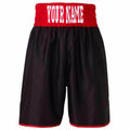 Custom Made Contrast Waistband Boxing Shorts Black/Red - Black/Red