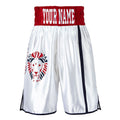Custom Made English Lion Boxing Shorts - White