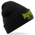 CONTRAST BOXFIT BEANIE - Black with Black/Fluo Yellow Logo