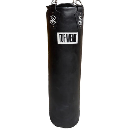 Tuf Wear All Black 4Ft Leather Punchbag 4Ft