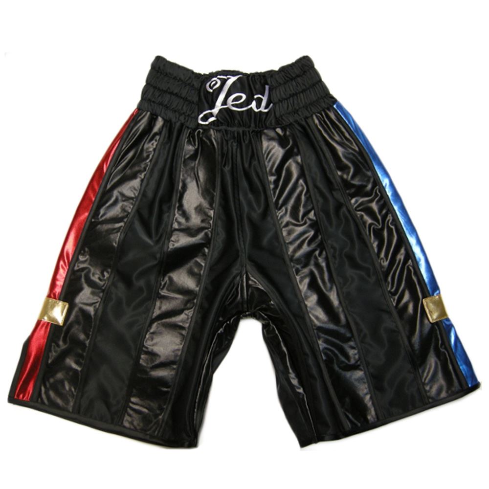 Custom Made Striped Wetlook Boxing Shorts