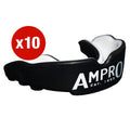 Multi-Buy - 10 X Ampro Pro Fit Mouthguard Black/White - Black/White