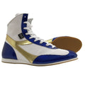 Boxfit Exclusive Madison Kids Boxing Boots - White/Blue/Gold