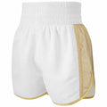 Women'S Leather Panel Boxing Shorts - White/Gold
