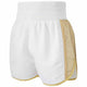 Women'S Leather Panel Boxing Shorts - White/Gold