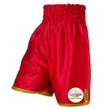 Gosport Boxing Club Satin Boxing Shorts - Red Gold Trim