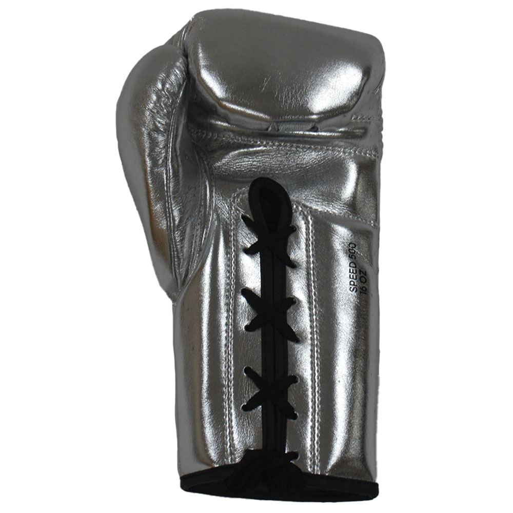 EXCLUSIVE ADIDAS ADISPEED METALLIC LACE BOXING GLOVES - SILVER