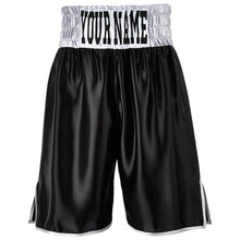 Custom Made Contrast Waistband Boxing Shorts Black/Silver