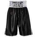 Custom Made Contrast Waistband Boxing Shorts Black/Silver - Black/Silver