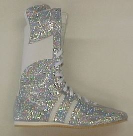 Junior Sparkle Hi Top Boxing Boots Silver