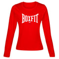Boxfit Rhino Womens L/S Large Logo Base Layer - Red