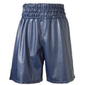 Custom Made Leatherette Shorts - Blue