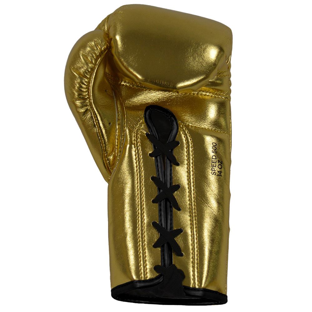 EXCLUSIVE ADIDAS ADISPEED METALLIC LACE BOXING GLOVES - GOLD