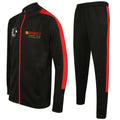 Odyssey Slim Fit Poly Tracksuit - Black/Red