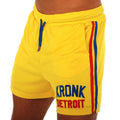 Kronk Iconic Detroit Applique Lined Shorts - Yellow/Blue/Red