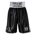 Club 13 Contrast Waistband Boxing Shorts - Black/Silver