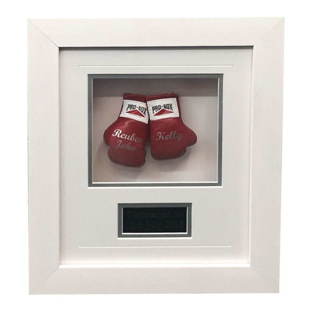 Christening Framed Mini Gloves And Plaque