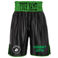 Combat Gym Satin Boxing Shorts - Black/Green