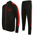 Broad Street Abc Slim Fit Poly Tracksuit - Black/Red
