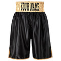 Custom Made Contrast Waistband Boxing Shorts Black/Gold - Black/Gold