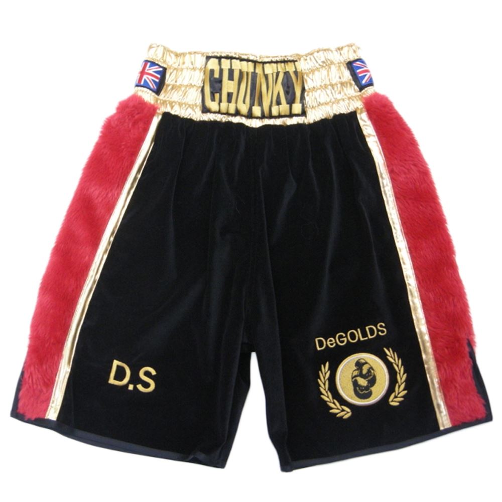 Custom Made Velvet And Fur Boxing Shorts Ha0562