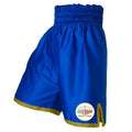 Gosport Boxing Club Satin Boxing Shorts - Blue Gold Trim