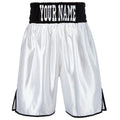 Custom Made Contrast Waistband Boxing Shorts White/Black - White/Black