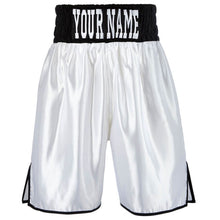 Custom Made Contrast Waistband Boxing Shorts White/Black
