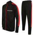 Evolution Abc Slim Fit Poly Tracksuit - Black/Red