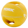 York 4Kg Double Grip Medball Yellow 4Kg - Yellow