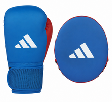 Adidas Kids Boxing Gloves And Focus Mitts Set Blue/Red
