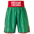Custom Made Contrast Waistband Boxing Shorts Green/Red - Green/Red