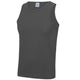 Boxing Plain Poly Vest - Charcoal